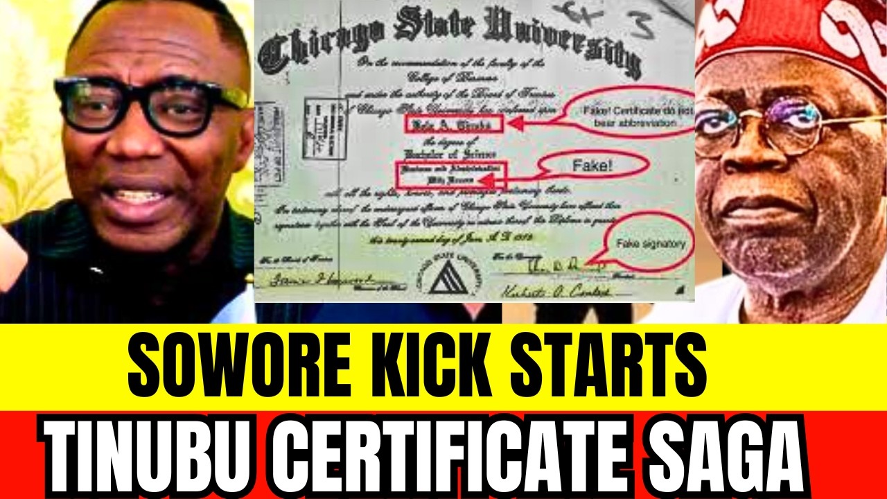 ASO ROCK PANICS! SOWORE KICKS START TINUBU CERTIFICATE SAGA AFRESH