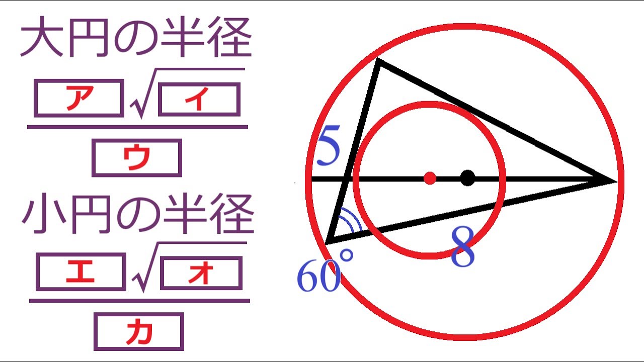 【マーク式】2円の半径（別解あり）