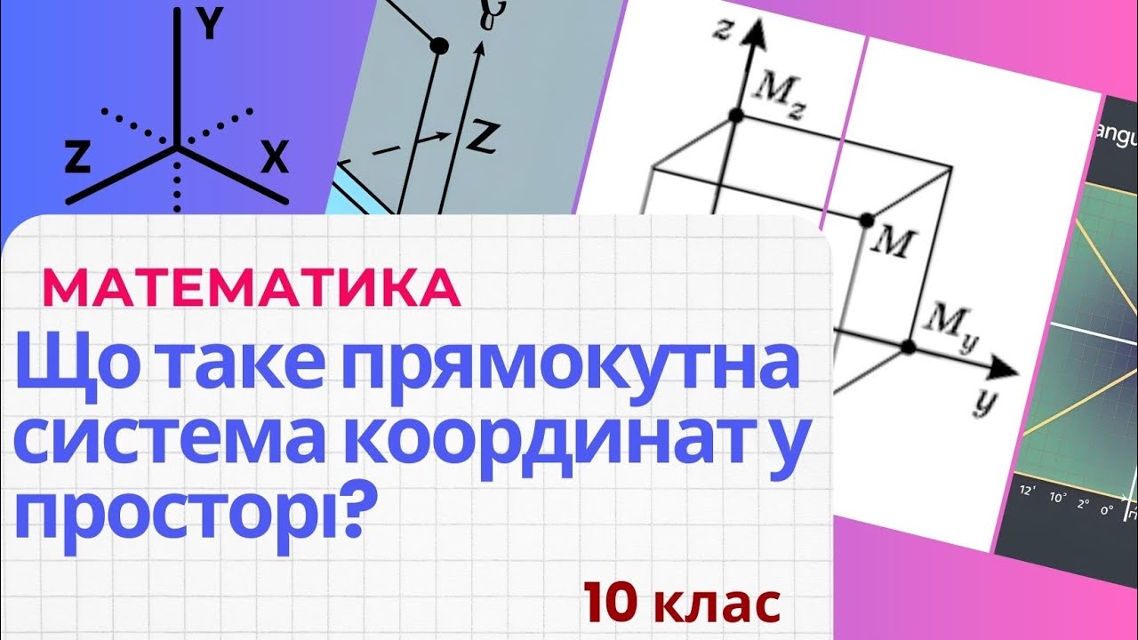 Координати у просторі. Прямокутна система координат у просторі. Приклади з ЗНО по математиці