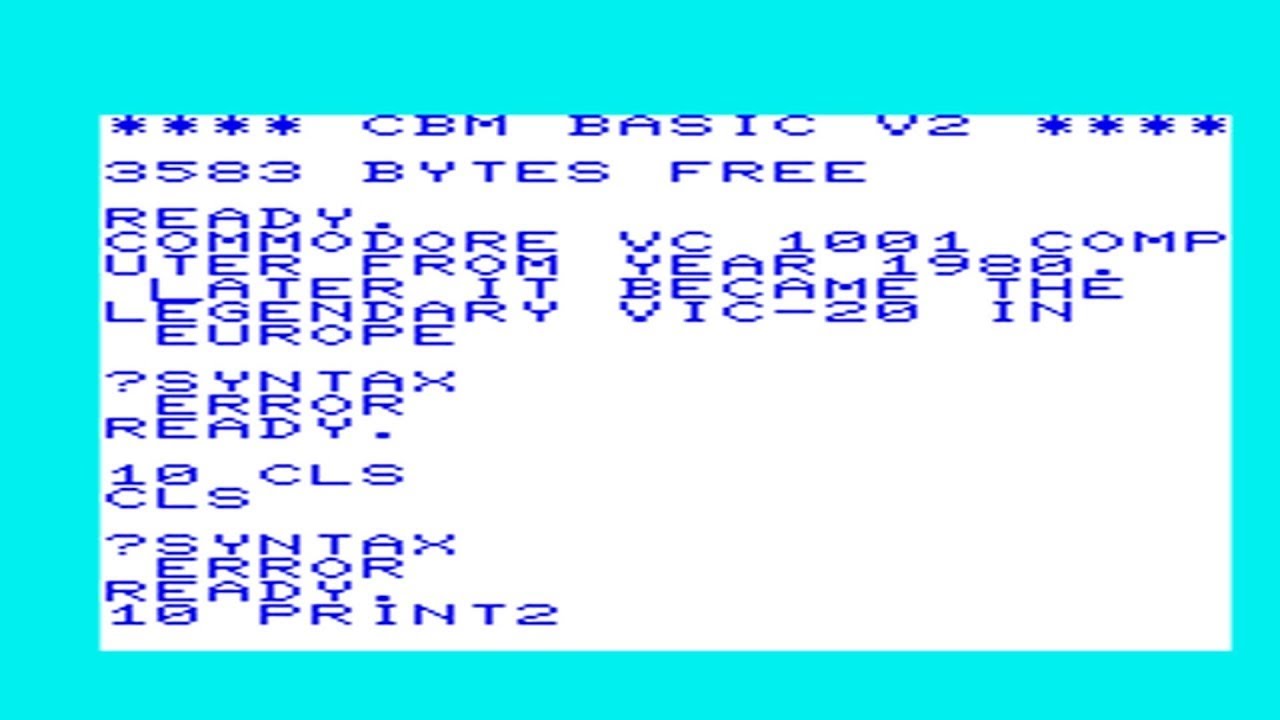 Commodore Business Machines VIC-1001 {BASIC Test} (1980)