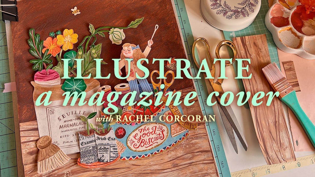 How I Illustrate a Magazine Cover ✿ My Illustration Process Using Traditional Art Materials
