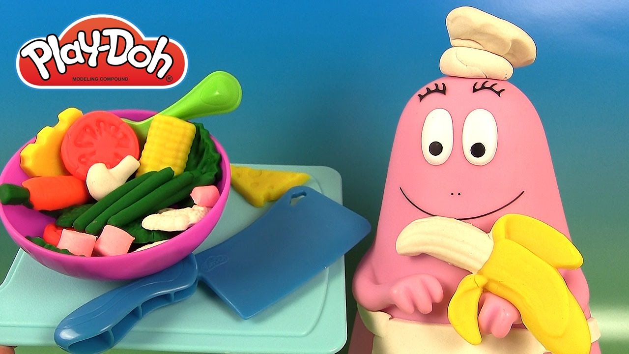 Pâte à Modeler Play Doh Cuisine Bouchées Tranchées avec Chef Barbapapa