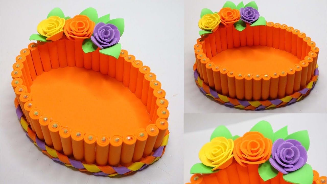 Ide Kreatif tempat permen dari kain flanel | Wadah serbaguna dari spon | Foam basket crafts