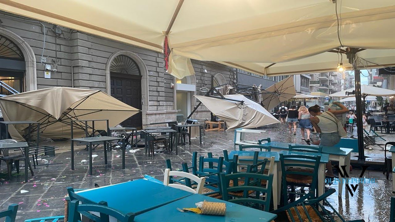 La furia del vento si abbatte su bar e ristoranti: distrutti gli ombrelloni. Disagi in tutta Bari
