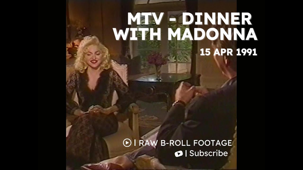 Madonna - MTV Dinner with Madonna 15 Apr 1991 (RAW B-ROLL FOOTAGE)