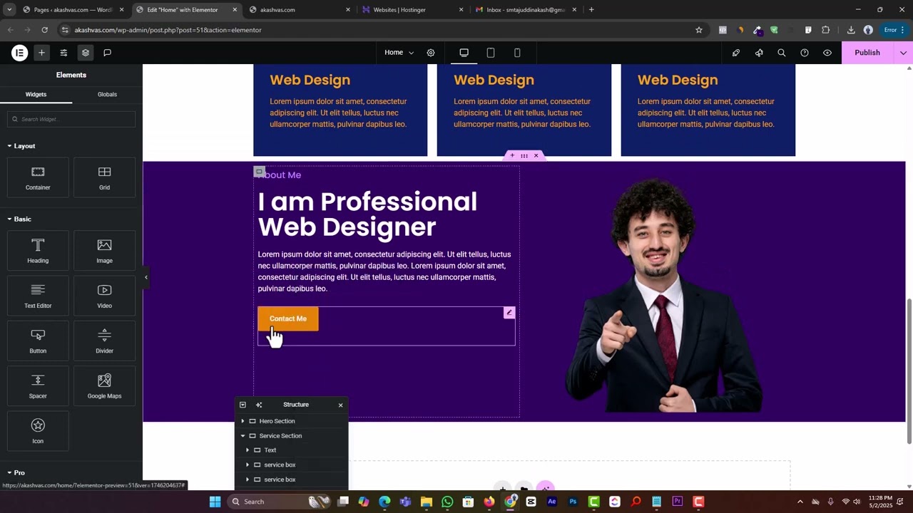 Designing the About Me Section