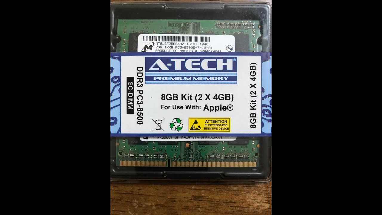 Review: A-Tech 8GB Kit (2x4GB) DDR3 1066MHz / 1067MHz SODIMM PC3-8500 RAM for Apple MacBook, Ma...