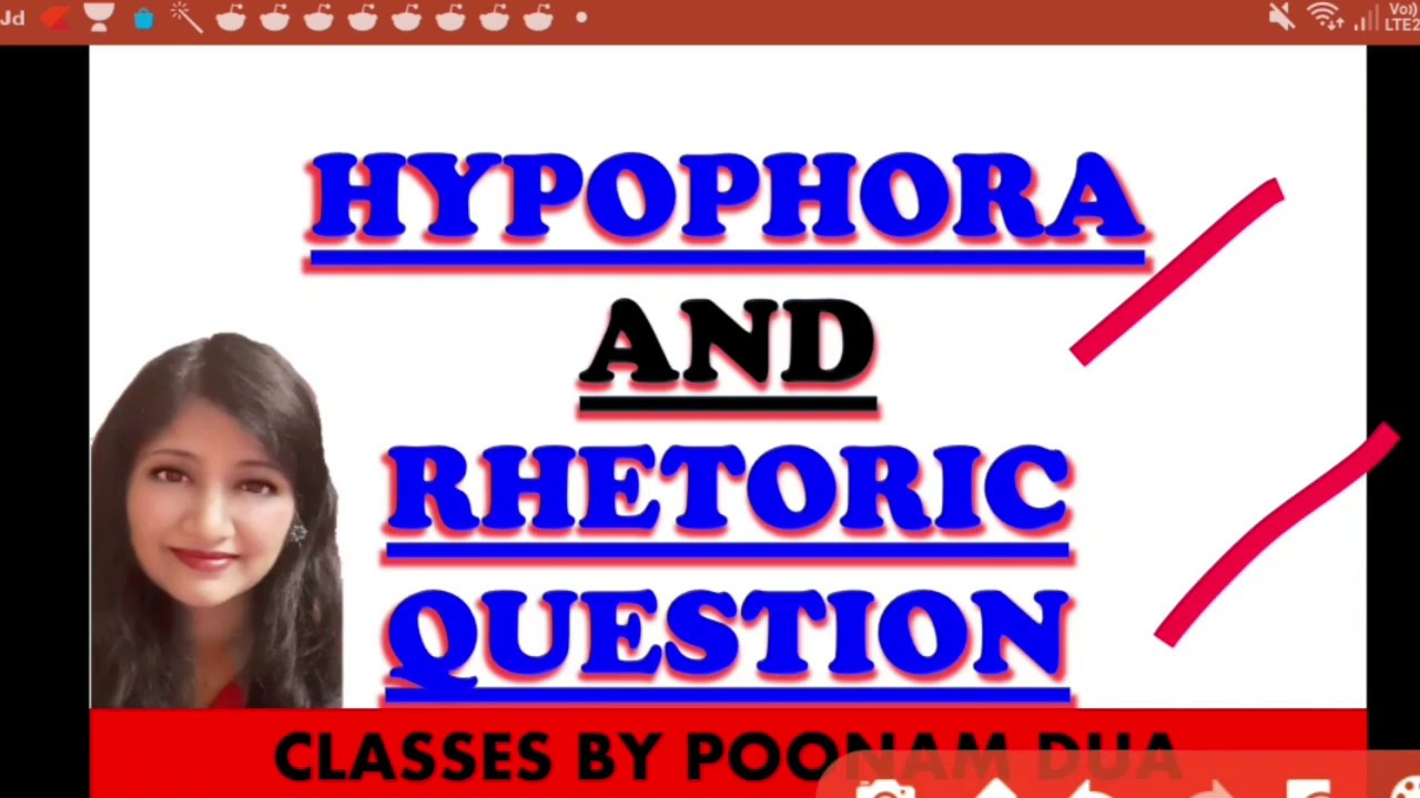 LITERARY DEVICE Part 9 HYPOPHORA AND RHETORIC QUESTION explained with notes and examples