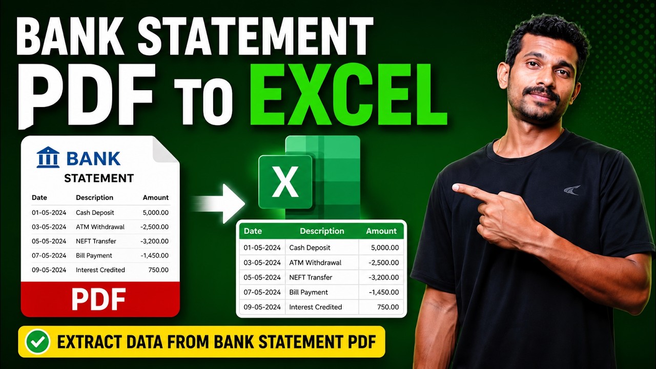 Extract Bank Statement Data from PDF Using Excel Power Query