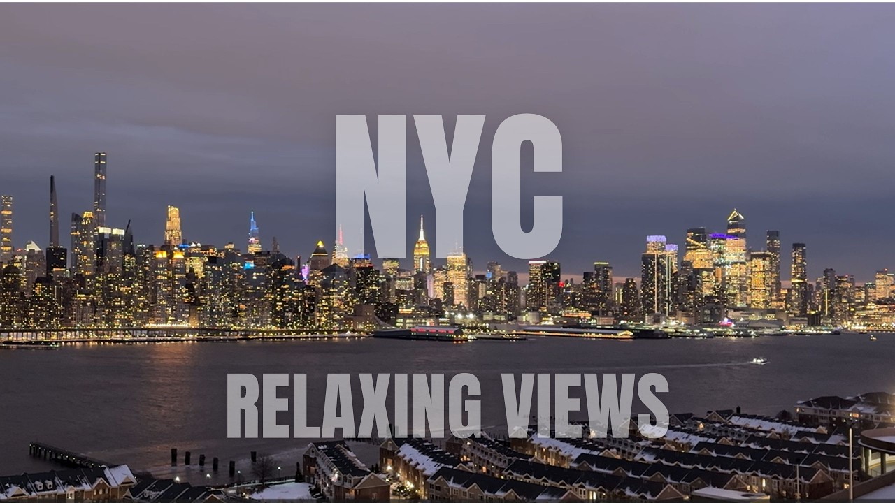 NYC Sunset to Night Skyline 🌆 | 3 Hours Relaxing Music for Sleep & Study
