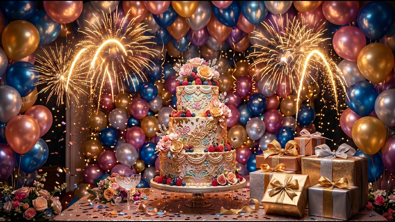 🎂 Happy Birthday To You 🎉 Beautiful Wishes & Celebration | Elegant Cake Video in 4K Ultra HD