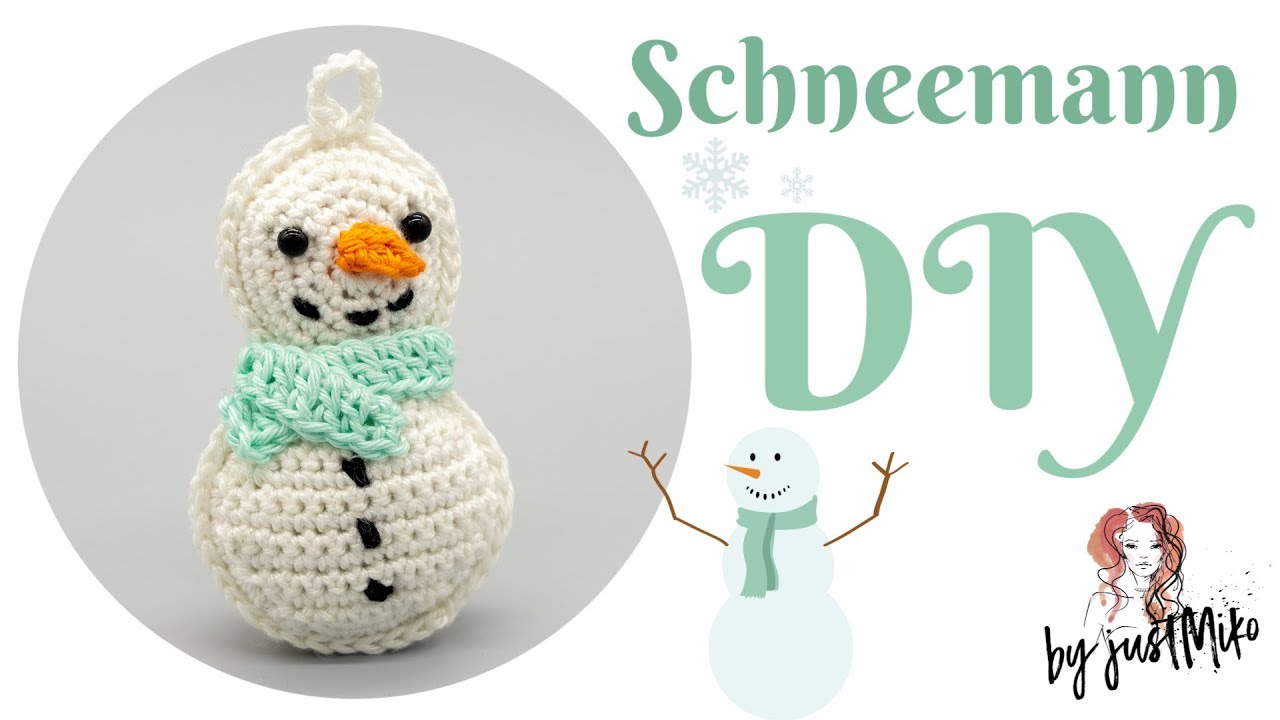 Schneemann Anhänger häkeln ⛄️*Do it Yourself* by justMiko