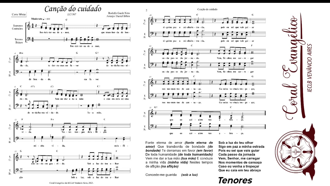 Coral Evangélico - Canção do cuidado (LCI 567-C)