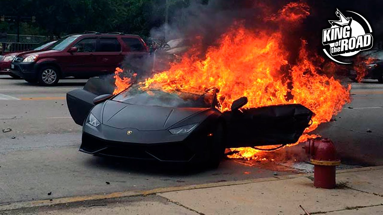 Crashed supercars. Show off fails. Expensive and luxury cars