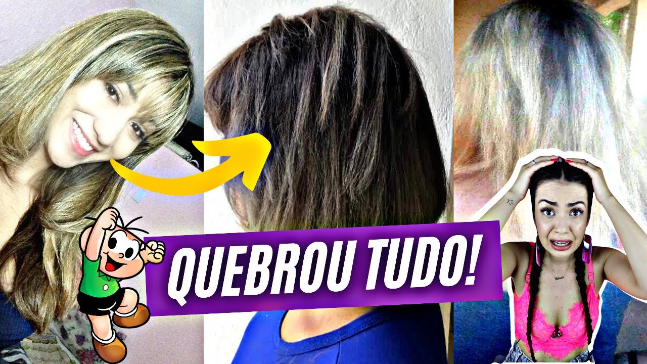DESCOLORIU E FICOU COM CABELO DO CEBOLINHA! CORTE QUÍMICO NA RAIZ😢