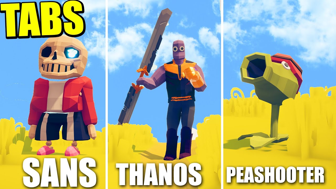 TABS - PEASHOOTER, SANS Y THANOS Vs DARK PEASANT Y SUPER PEASANT | TOTALLY ACCURATE BATTLE SIMULATOR