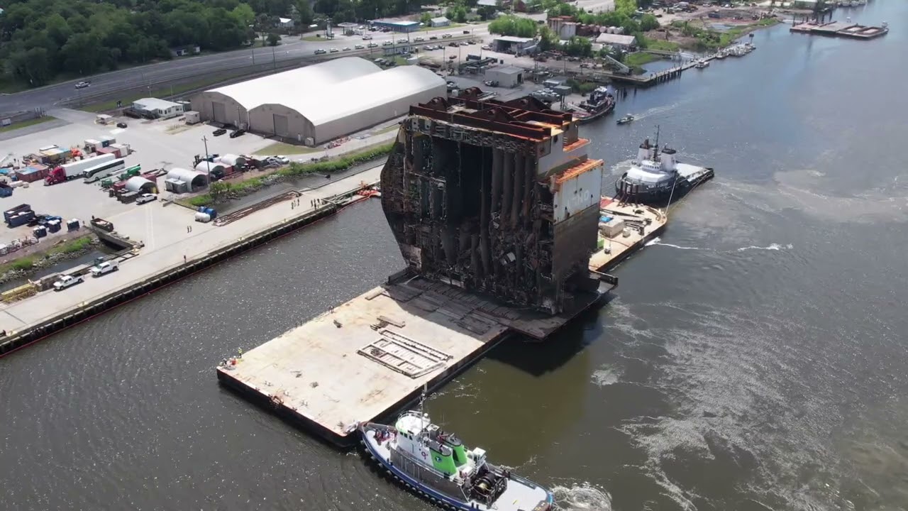SECTION 7 TOWED TO PORT on April 27, 2021