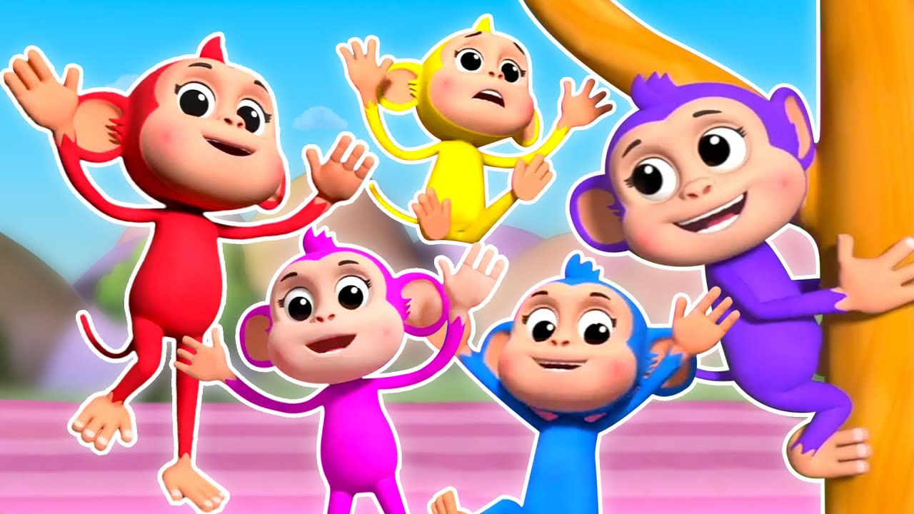 Five Little Monkeys Jumping On The Bed Nursery Rhyme And Baby Song