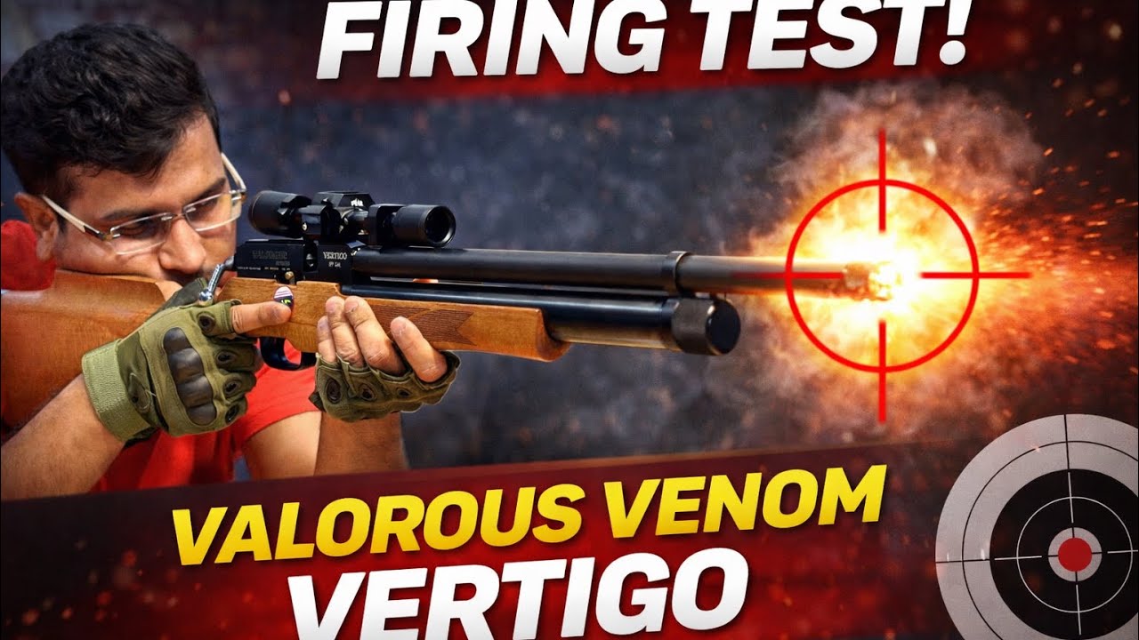 VALOROUS VENOM VERTIGO Bolt Action PCP Air Rifle (.177) Wood 🔥 Shooting Test 