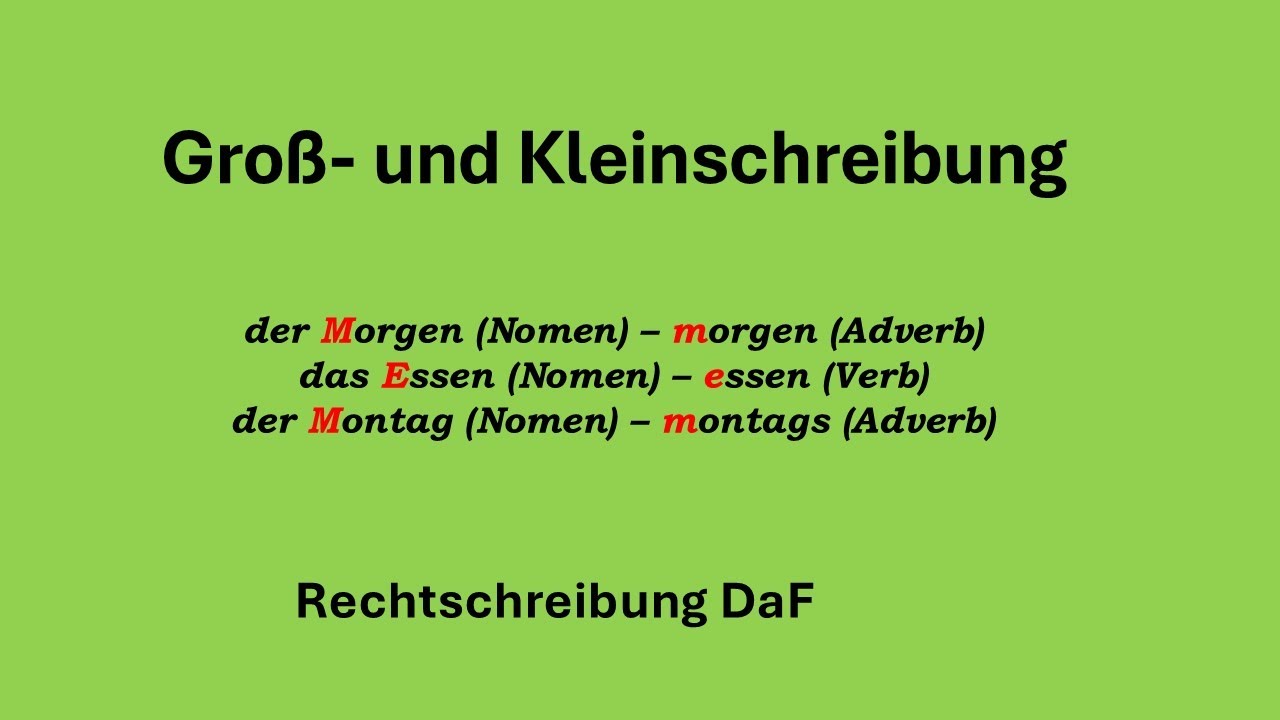 Groß - und Kleinschreibung كتابة وتحدث باللغة الألمانية