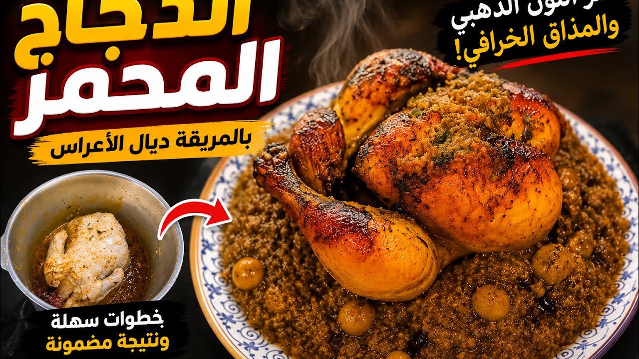 دجاج محمر بطريقة واعرة ما فيه لا تمارة لا والو غادي ولي ديما تصوبيه 