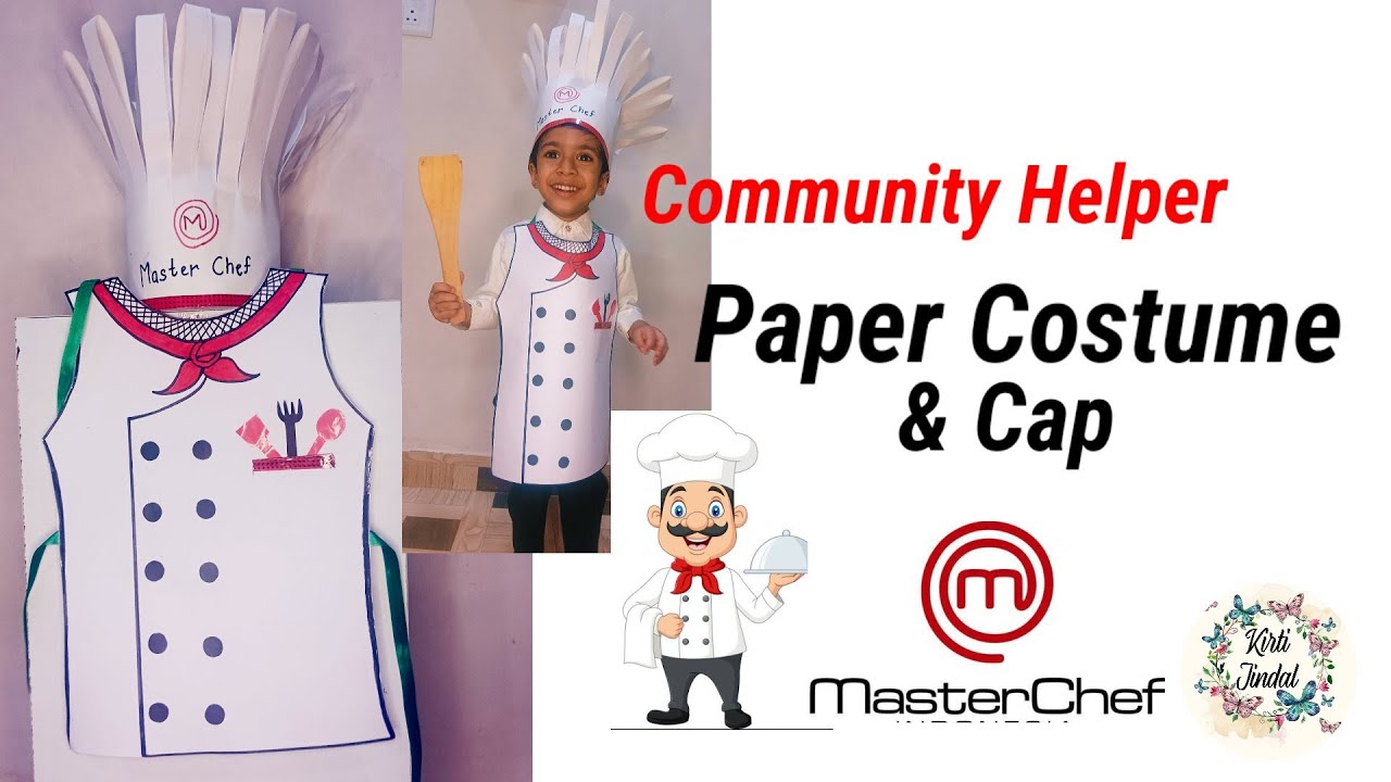 how to Make Community Helper Costume?/ Chef dress up