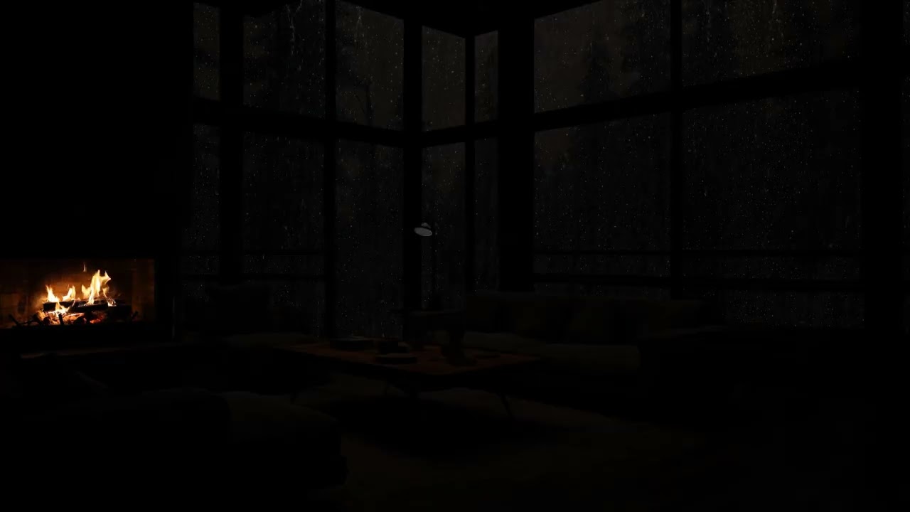 🌧No Ads💦Relaxing Rain & Thunder Sounds😴Cozy Fireplace Ambience | Deep Sleep & Stress Relief🔥