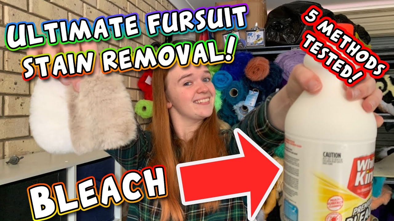 Using BLEACH to clean my fur! ~ 5 Fursuit stain removal techniques put to the test! | Clean Beans #3