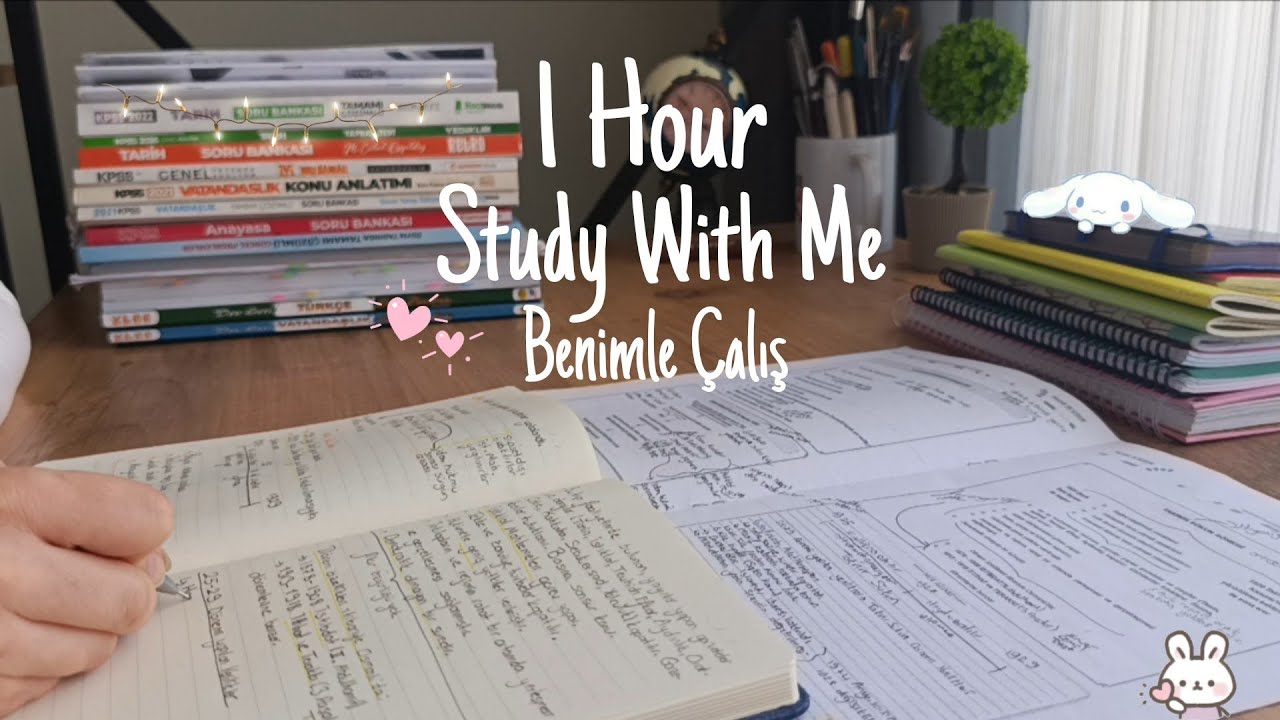 🐇 1 Hour Study With Me, Benimle Ders Çalış | No Music, Deep Work