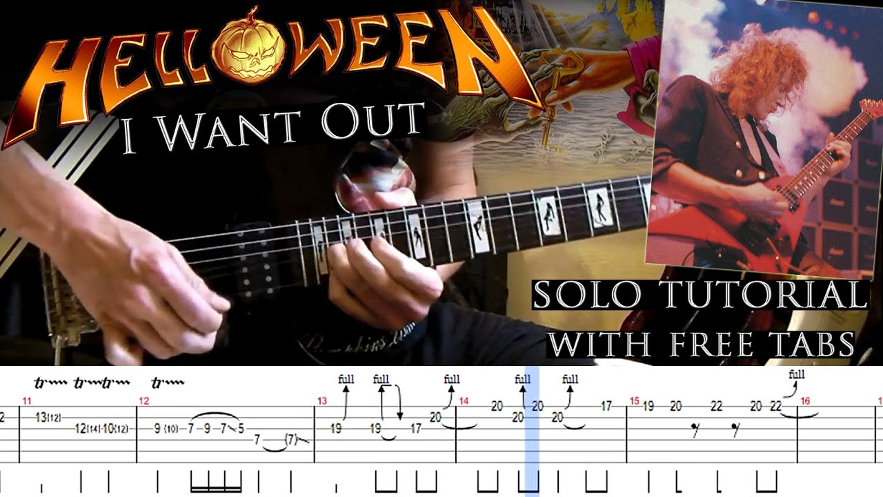 Helloween - I Want Out guitar solo lesson (with tablatures and backing tracks)