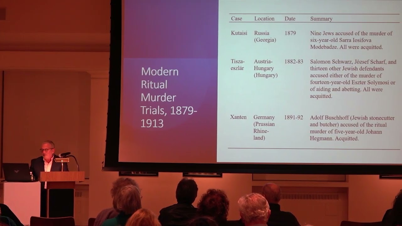 Science, modernity and Ritual Murder in Central Europe, Talk by Hillel Kieval
