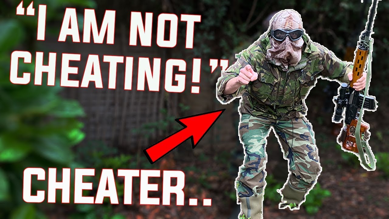 Airsoft Cheaters vs Ghillie Sniper Gameplay (covert)