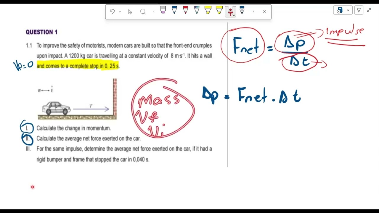 a) Newtons 2nd law in terms of Momentum | Practice Question | Grade 12 Physical Sciences