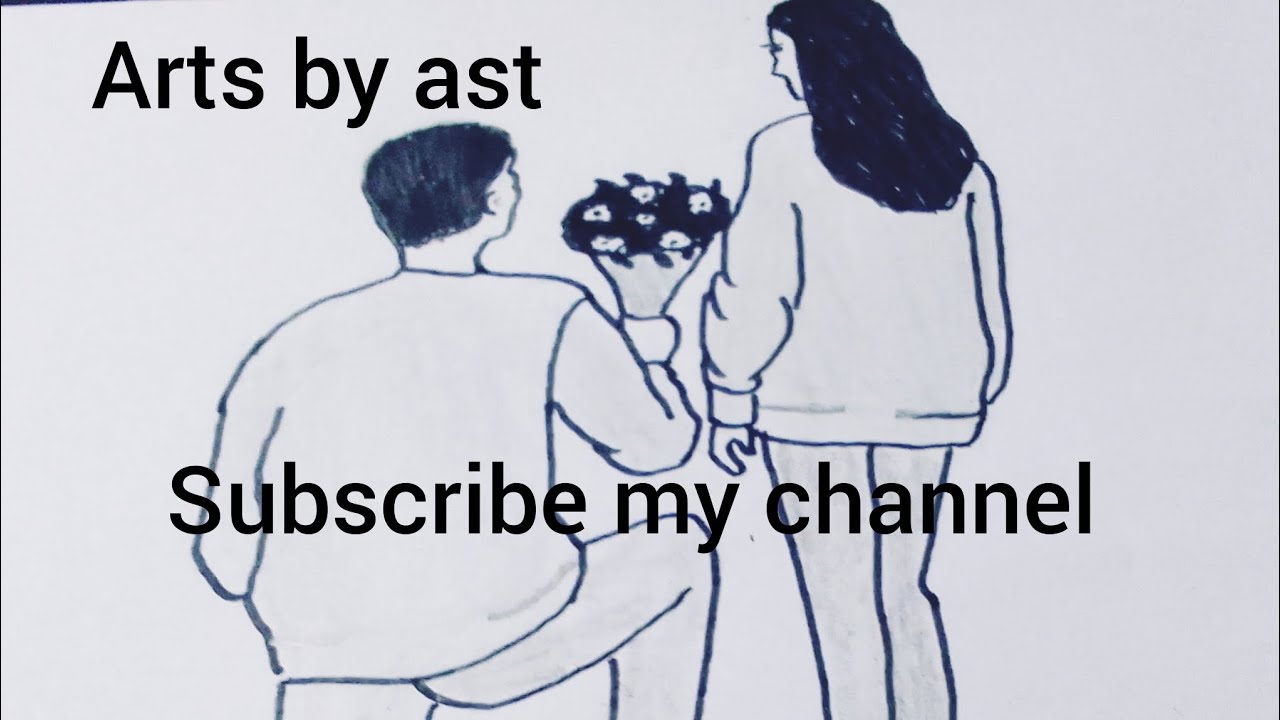 How to Draw a Romantic Marriage Proposal | Simple Couple Drawing Idea 