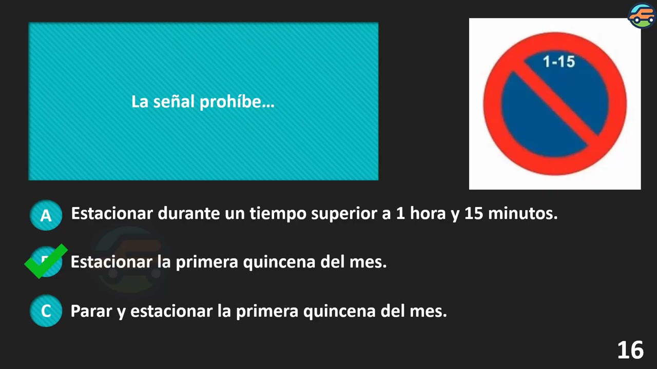 test de autoescuela - Examen teorico DGT 2021 ESPA&Ntilde;A TEST EXAMEN TE&Oacute;RICO - test #16 teorico permiso
