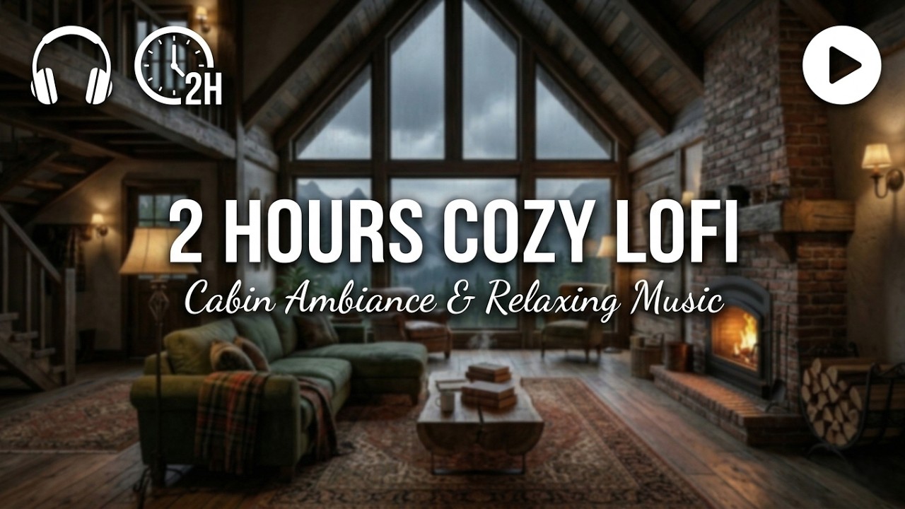 POV: You’re in a Cozy Mountain Cabin 🌧️ (Lofi & Heavy Rain) - 2 Hours