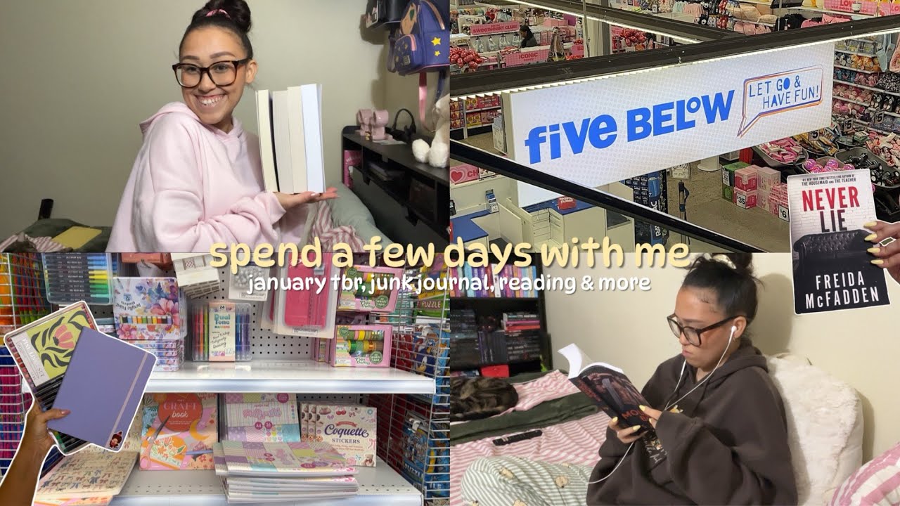 spend a few days with me 🎀 january tbr, junk journal, reading & more