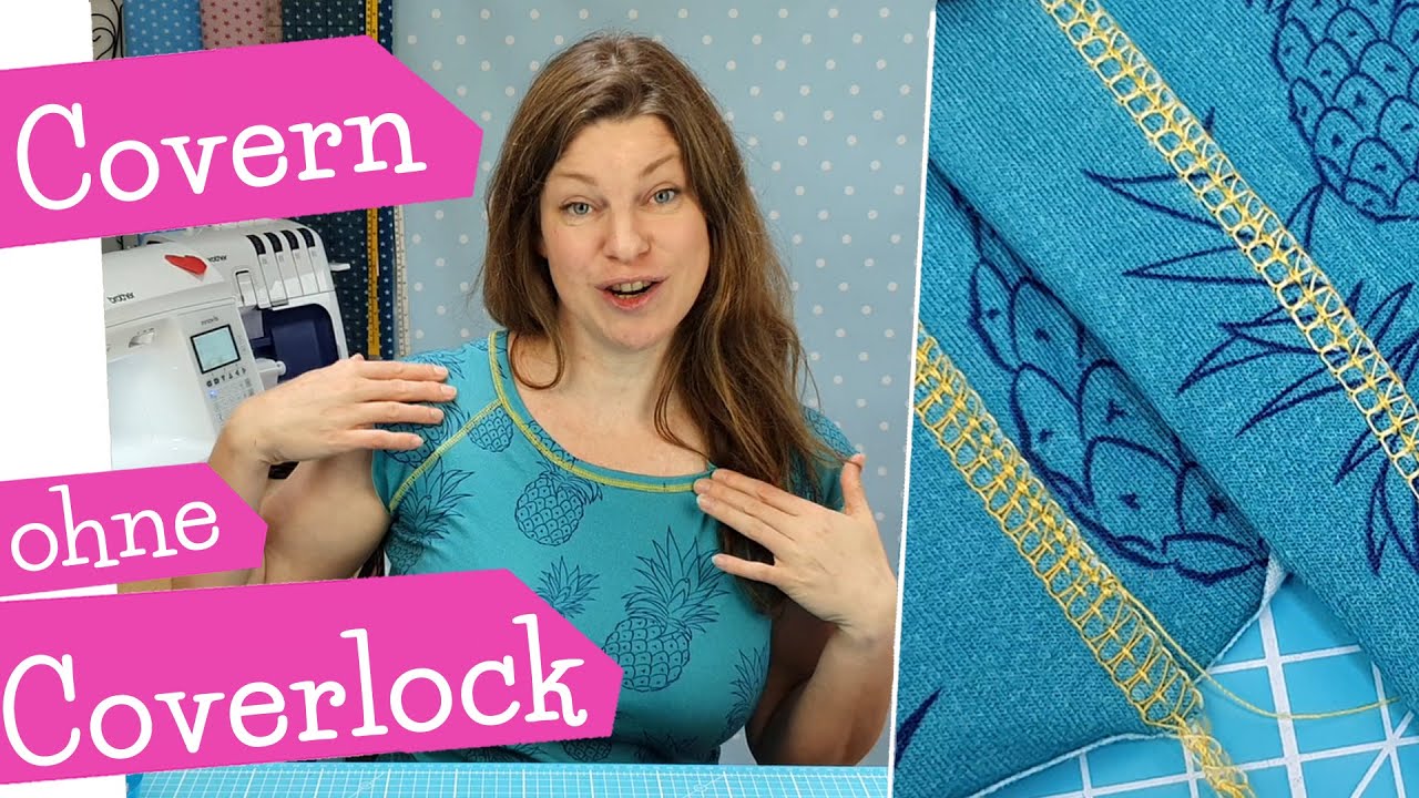 Shirt covern ohne Coverlock | fake Covernaht mit und ohne Overlock | DIY Nähanleitung | mommymade