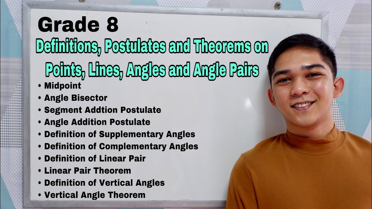 Definitions, Postulates & Theorems on Points, Lines, Angles and Angle Pairs