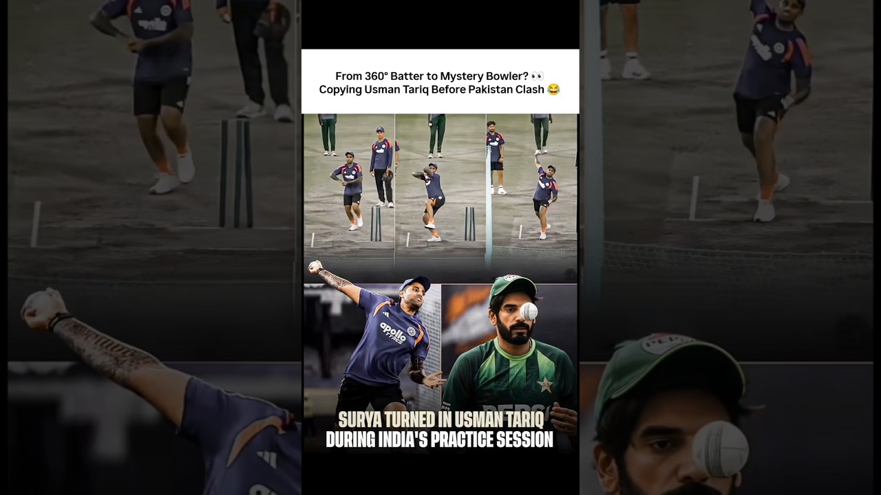 Watch Suryakumar Yadav Copy Usman Tariq&rsquo;s Viral Bowling Action 😂👀 #shorts