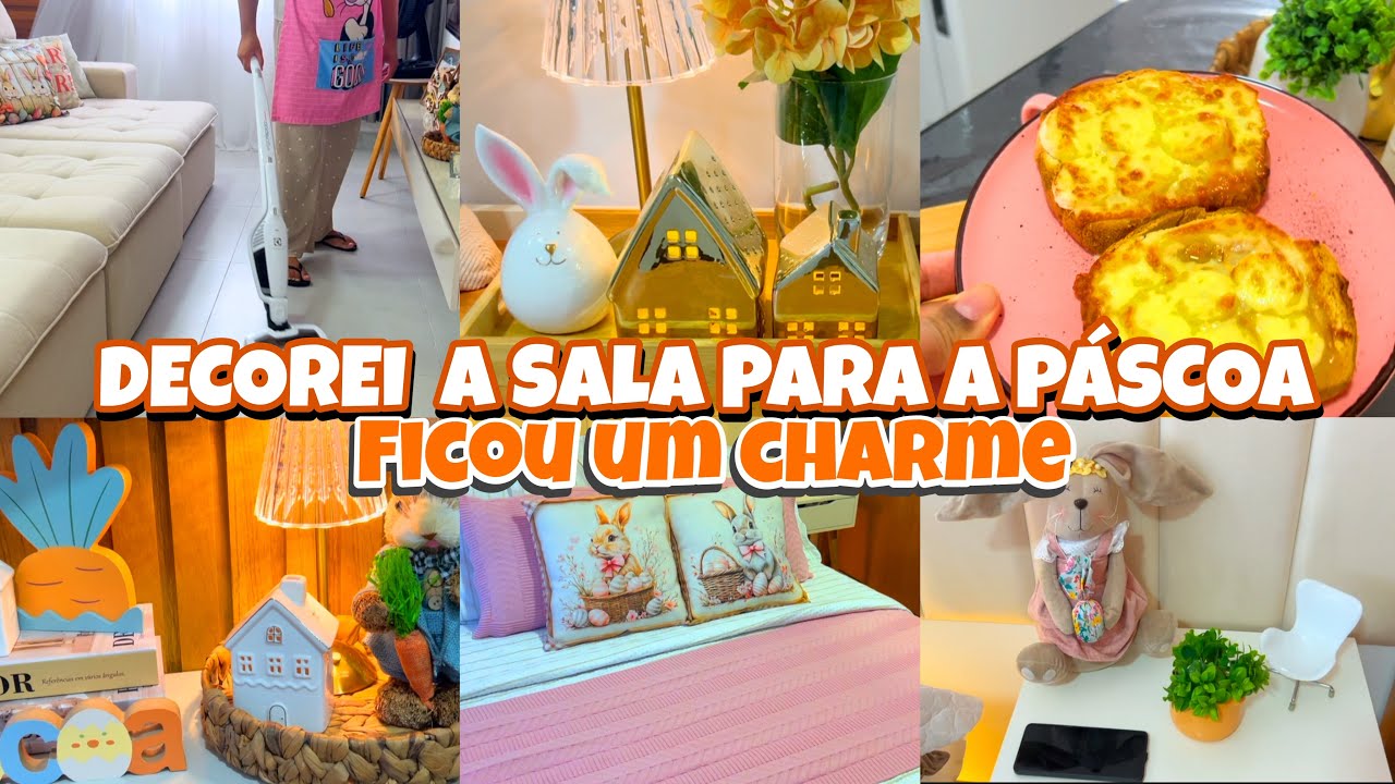 DECOREI A SALA PARA A PÁSCOA  E AMEI O RESULTADO | UM PASSEIO INESPERADO 🐰🏝️🧡
