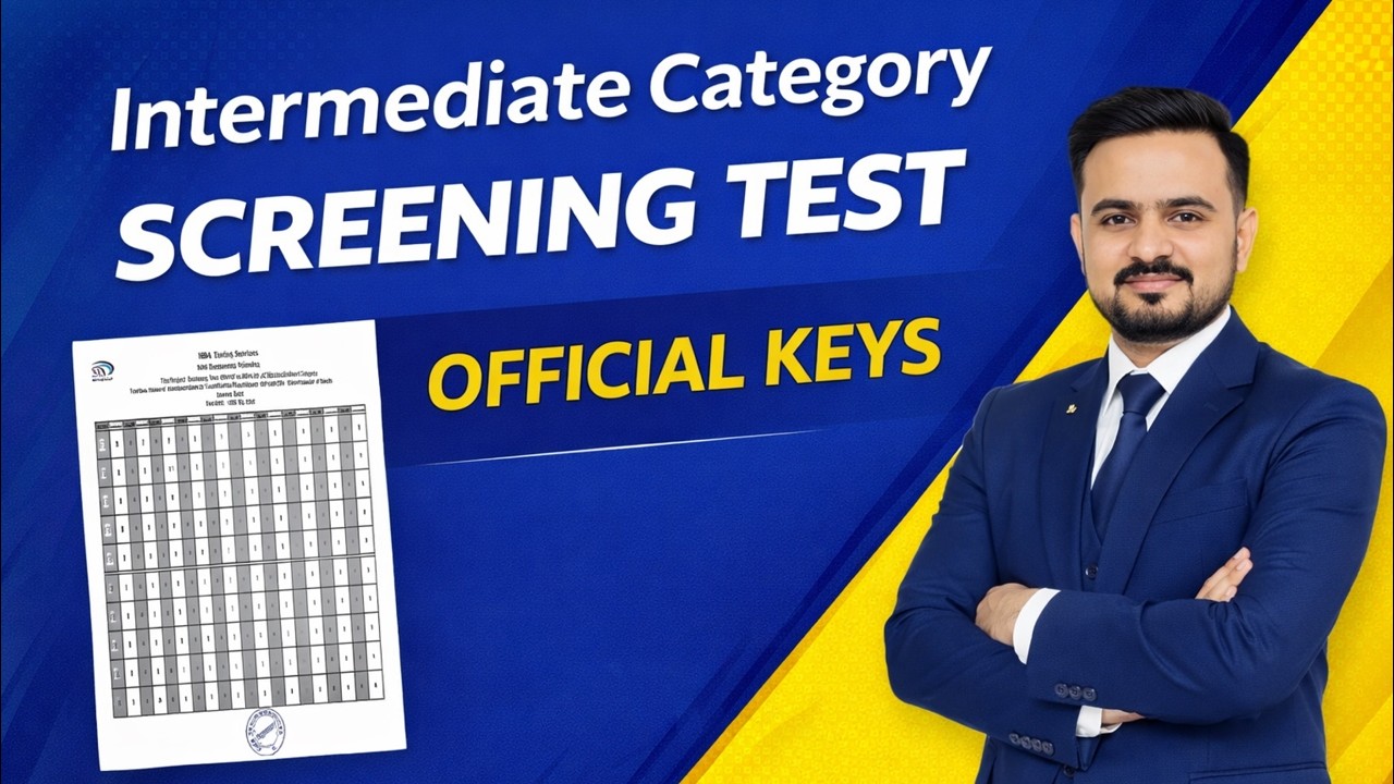 Official Keys&ndash;  Intermediate Category Screening Test  #stsjobs