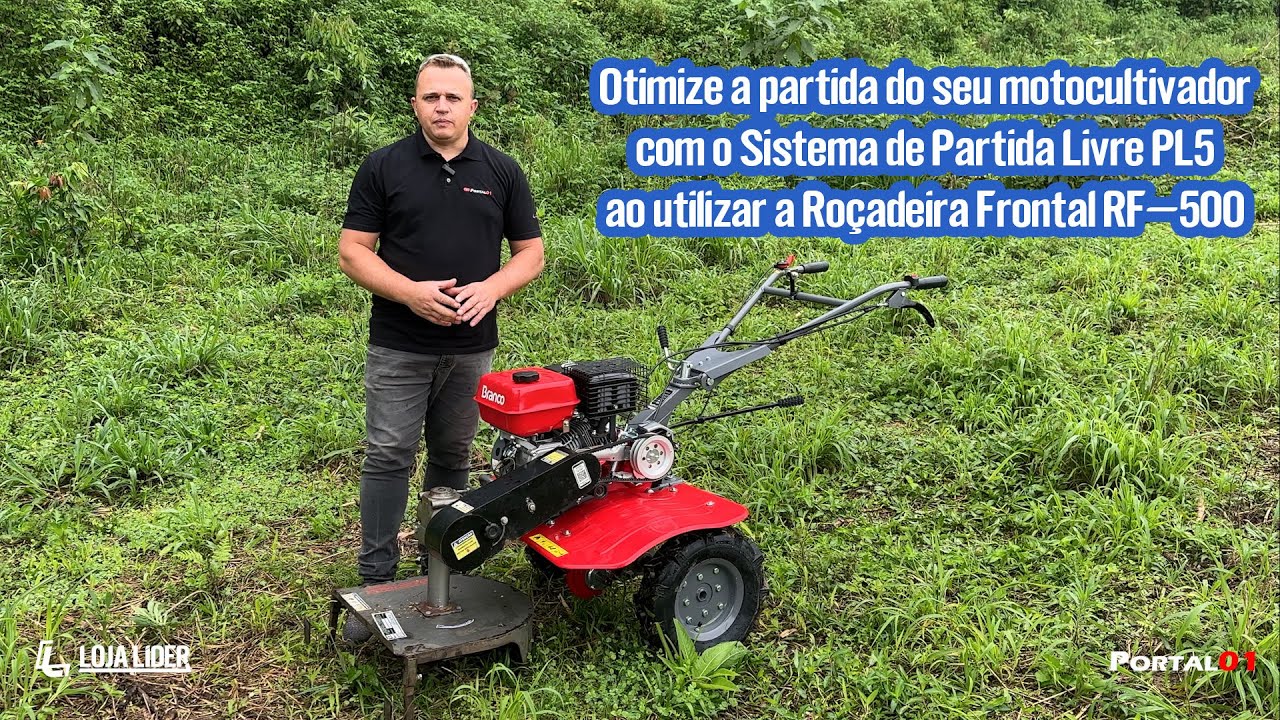 Partida sem Complicações: Sistema PL5 + #rocadeira  Frontal RF-500 + #motoculticador #tratorito