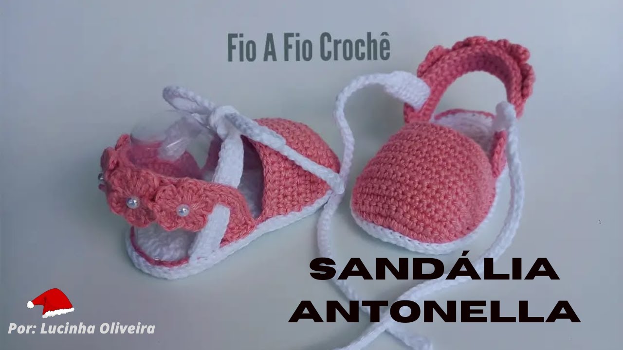 Sandália de crochê Antonella/crochet sandal (10cm) - @FioaFioCrochê