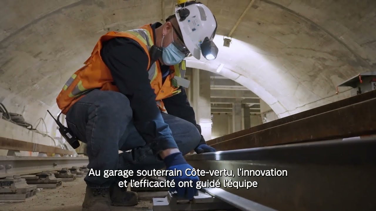 Construction du garage Côte-Vertu: une nouvelle approche pour l'installation des voies