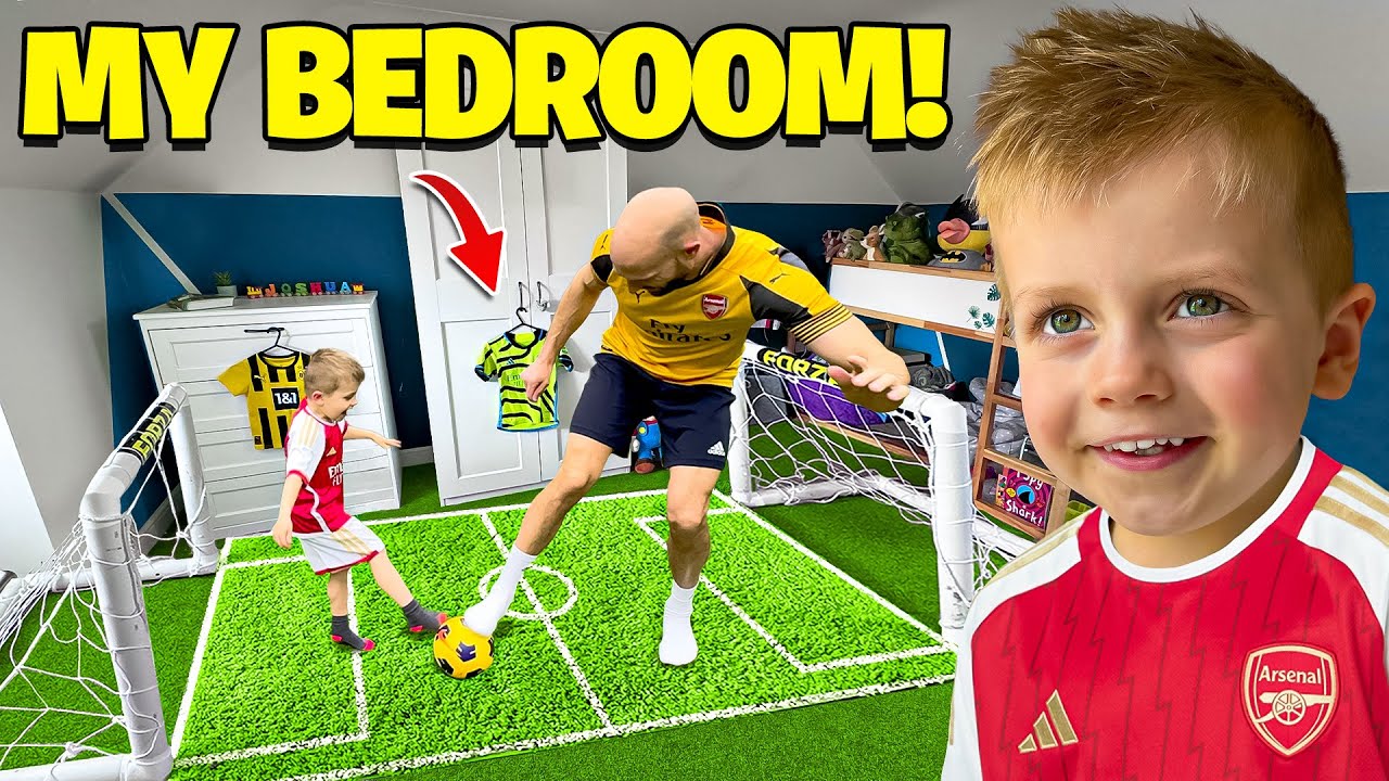 I MADE A FOOTBALL PITCH IN MY BEDROOM!