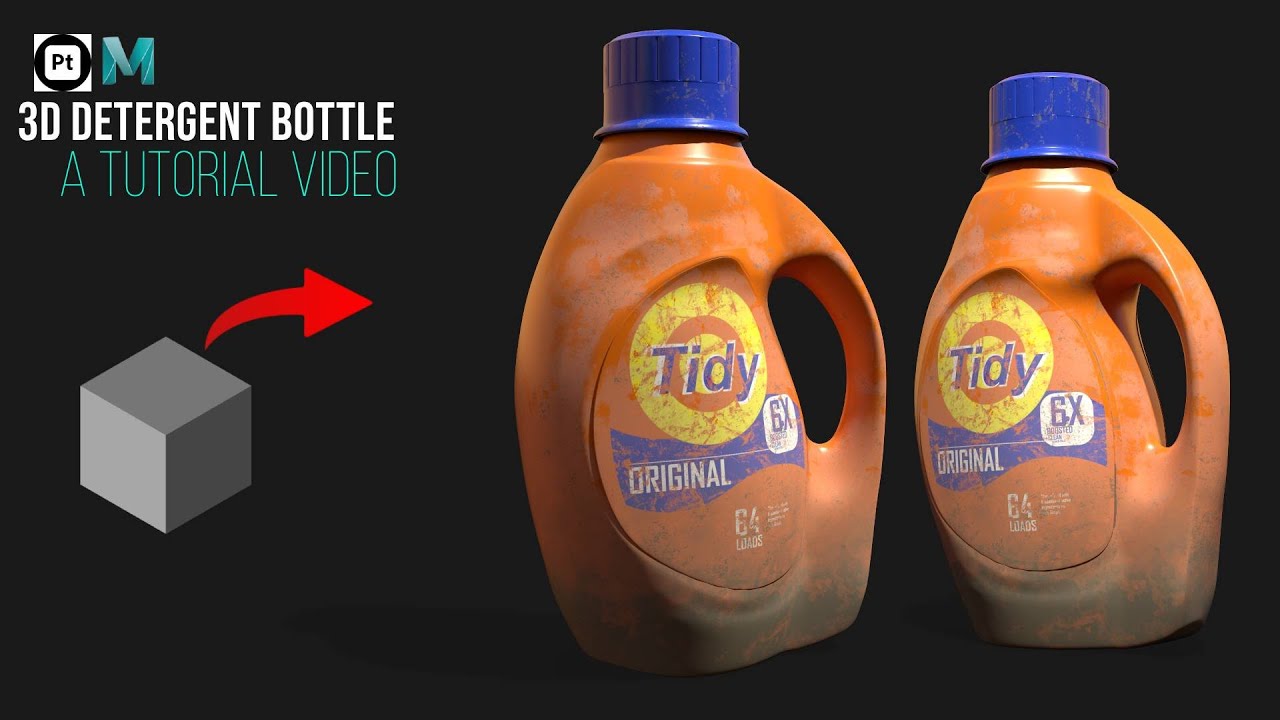 How to Model a 3D Laundry Detergent Bottle Tutorial - Maya & Substance Painter | FREE GIVEAWAY