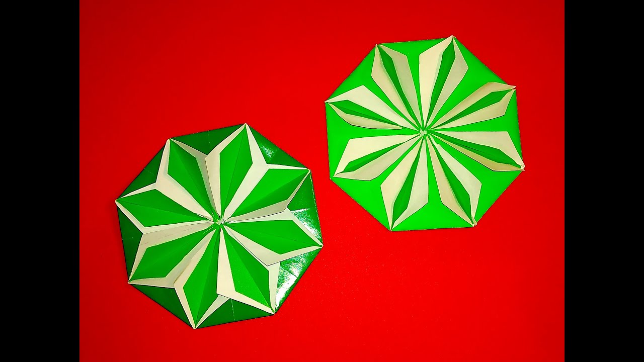 Origam coaster. Hexagonal origami coaster /placemat. DIY Easter decorations