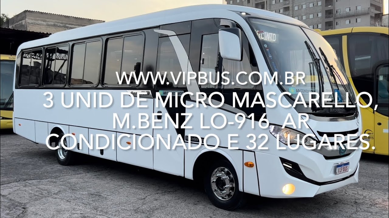 Micro ônibus rodoviário, Mascarello, M. Benz LO-916, ar condicionado e 32 lugares. Vip Bus