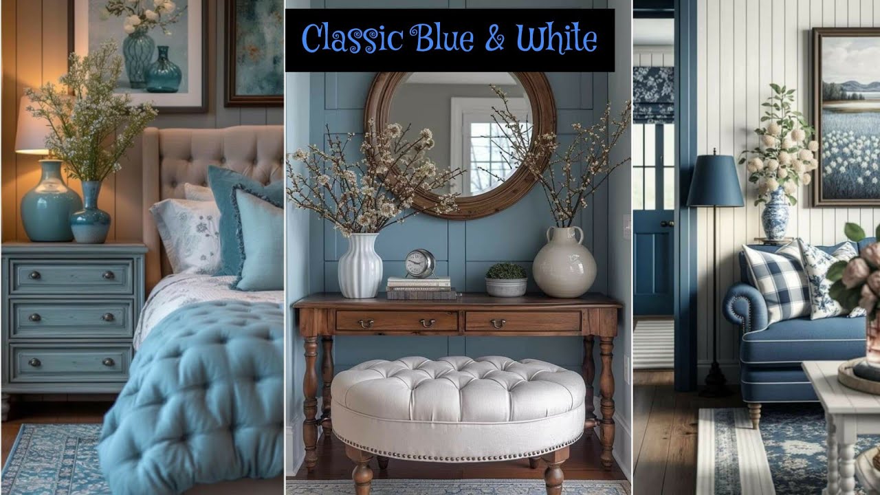 💙New💙 BLUE and WHITE CLASSIC REVIVAL: Transforming your Home Classical Style Shabby Chic Decor Ideas
